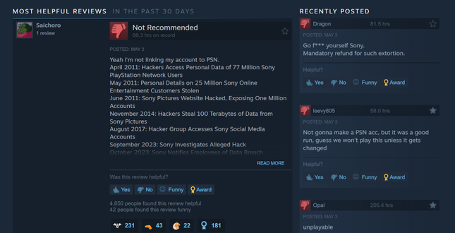 На скриншоте показаны гневные отзывы о Helldivers 2 в Steam. 